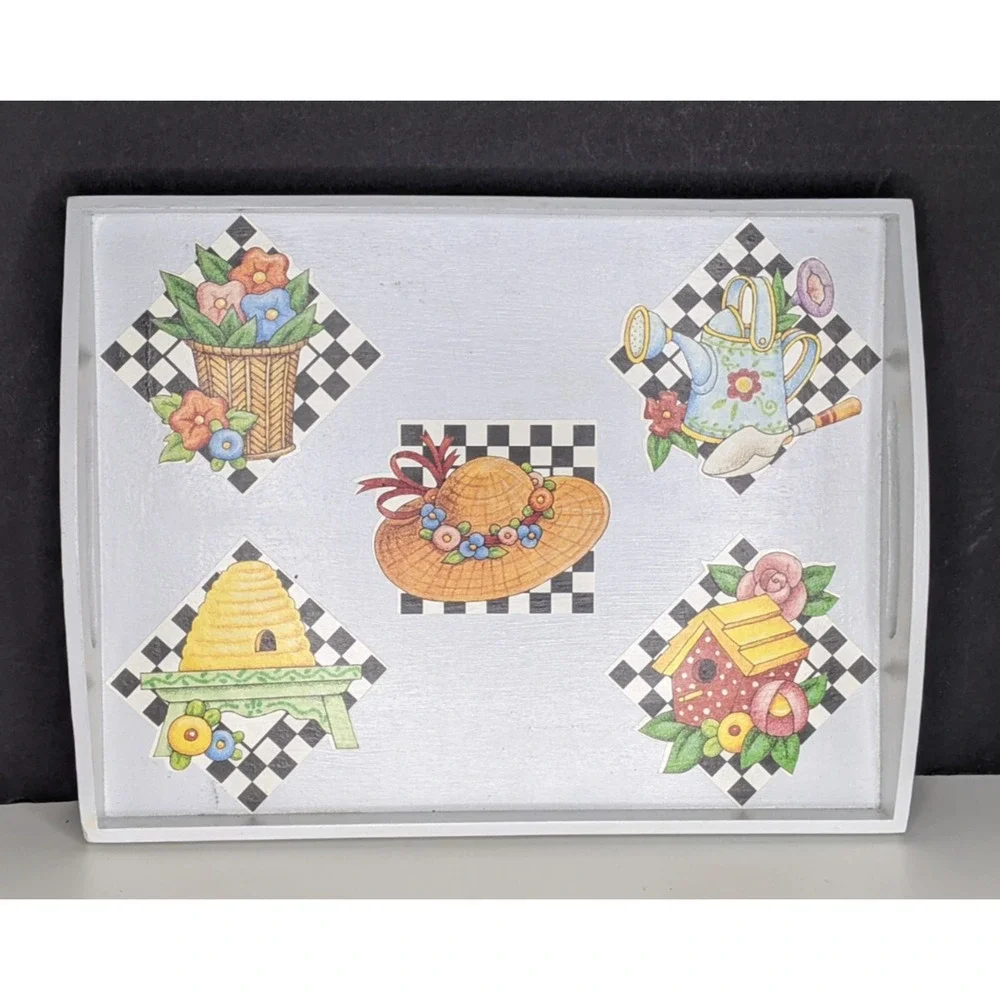 Mary Engelbreit Serving Tray Wooden 14 x 12 x 3 Summer Decoration